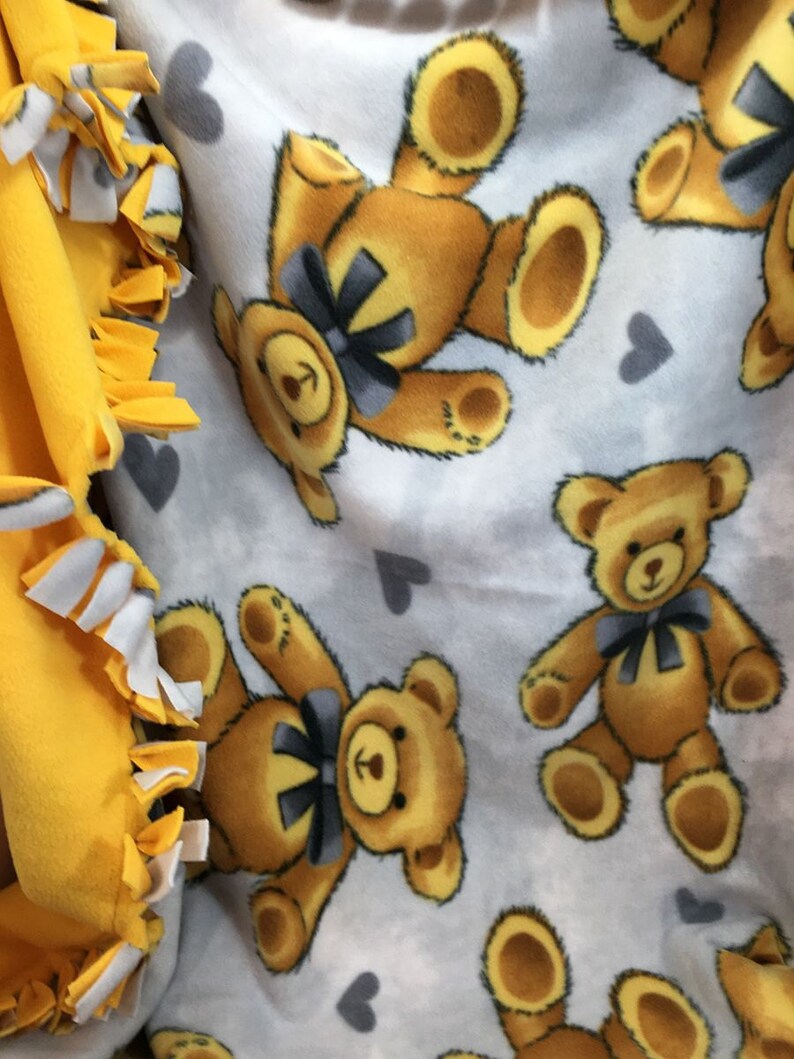 teddy bear print blanket