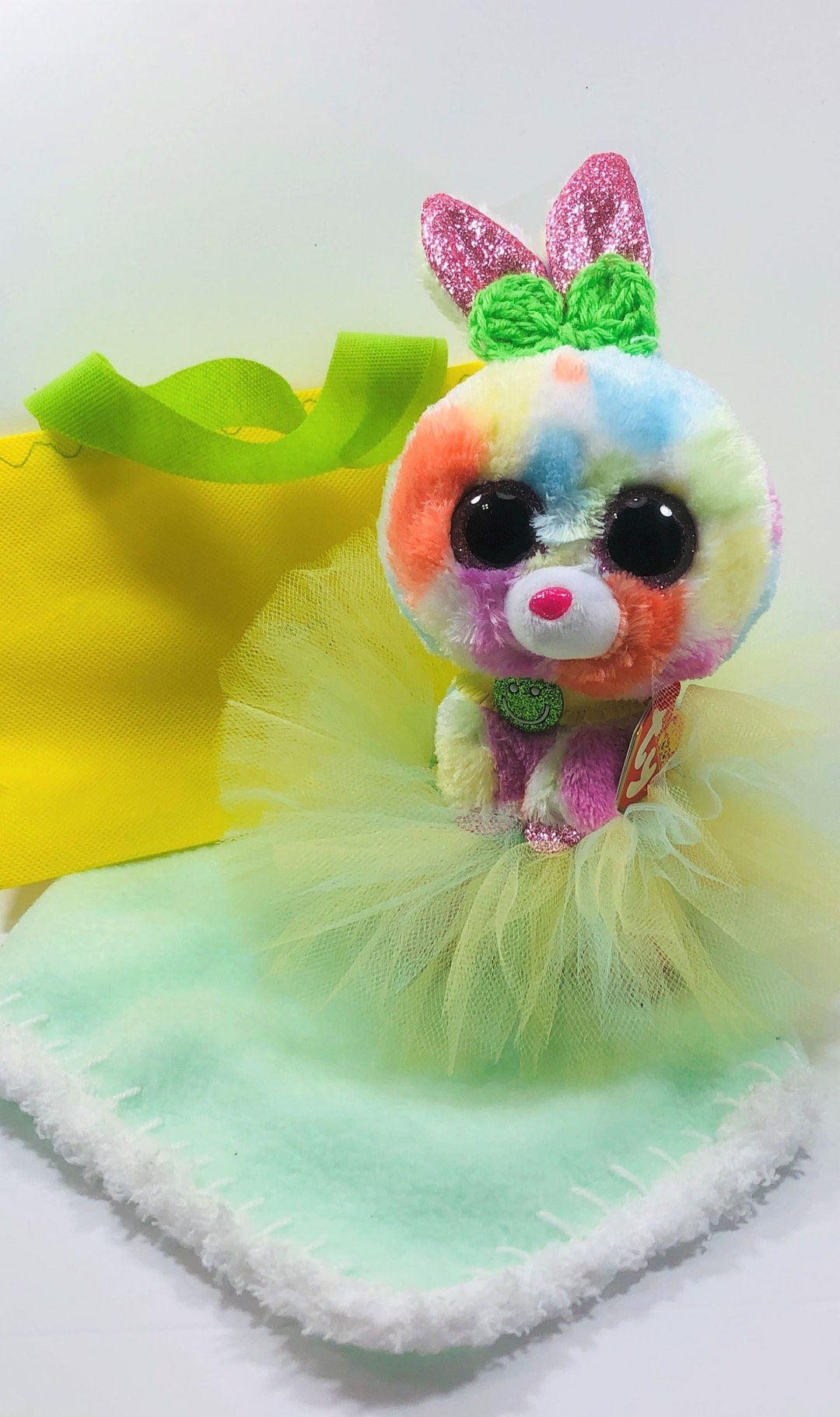 Bunny Stuffed Animal Dress up Set Crochet Edge Fleece Etsy