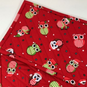 Christmas Owls Design Mug Rug, Table Mat, Placemat, Large Coaster, 9 ...