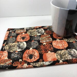 Halloween Spider Mug Rug: Quilted Table Mat, Large Coaster image 7