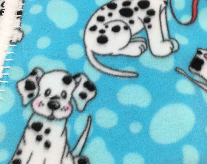 Dalmations Lovey, Crochet Edge Fleece Lovey Blanket, Pipsqueak Trim