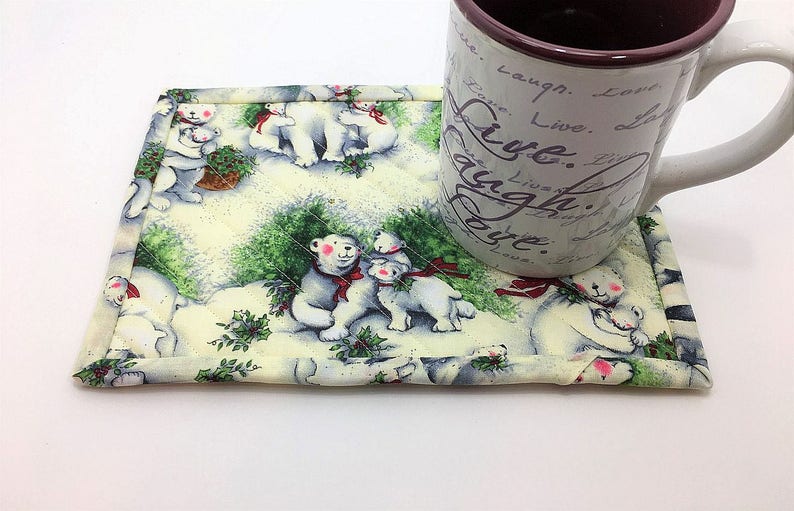Momma Bear Design Mug Rug Placemat Table Mat Large Coaster Mona/'s Sewing Treasures 9.5x6.5