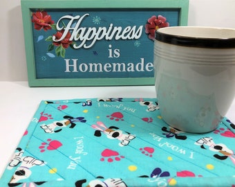 Easter Mug Rug: Bunnies, Eggs, Dogs/Cats Design