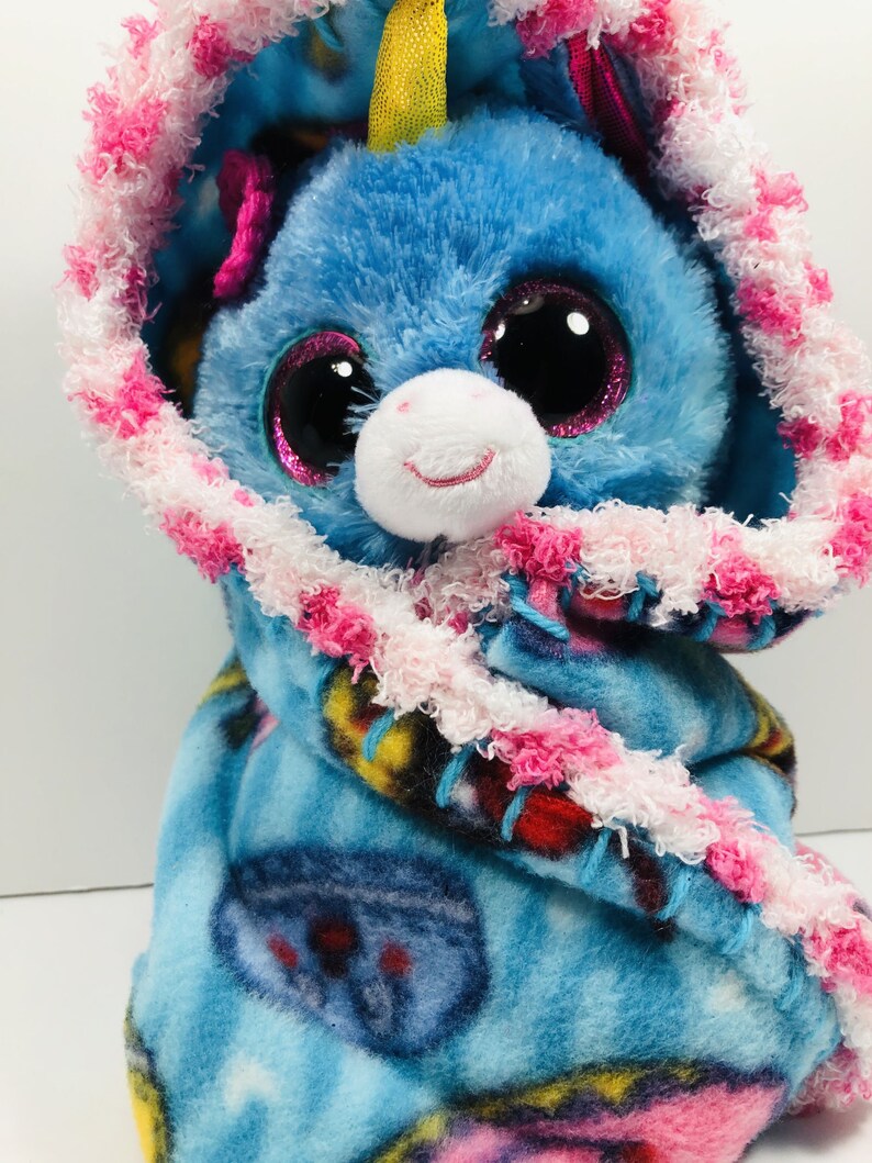 Stitches Unicorn Beanie Boo Removable Collar Crochet Edge Etsy