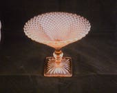 Pink Diamond Cut Depression Glass Compote, Miss America Candy Dish. Bridal Shower, Garden Tea Party, Wedding Delights Pretty in Pink Sparkle