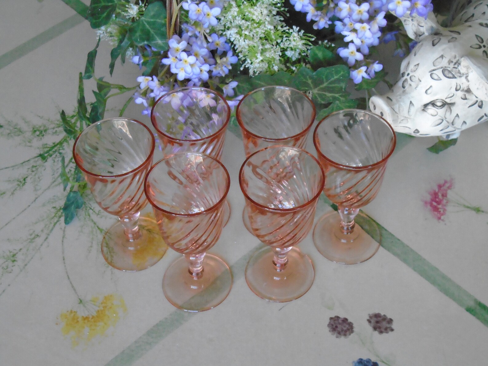 Arcoroc Rosaline Pink Cordial Glasses Six 6 Luminarc Optic Etsy