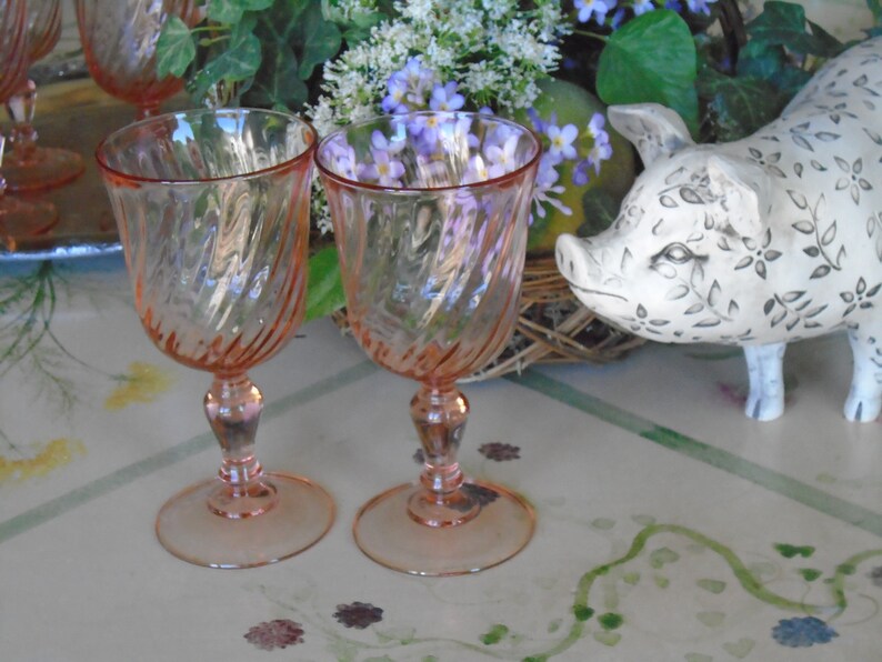 Arcoroc Rosaline Pink Cordial Glasses Six 6 Luminarc Optic Etsy
