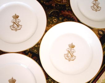 Dore A Sevres, Napoleon Gold III Seal White Porcelain Plate.