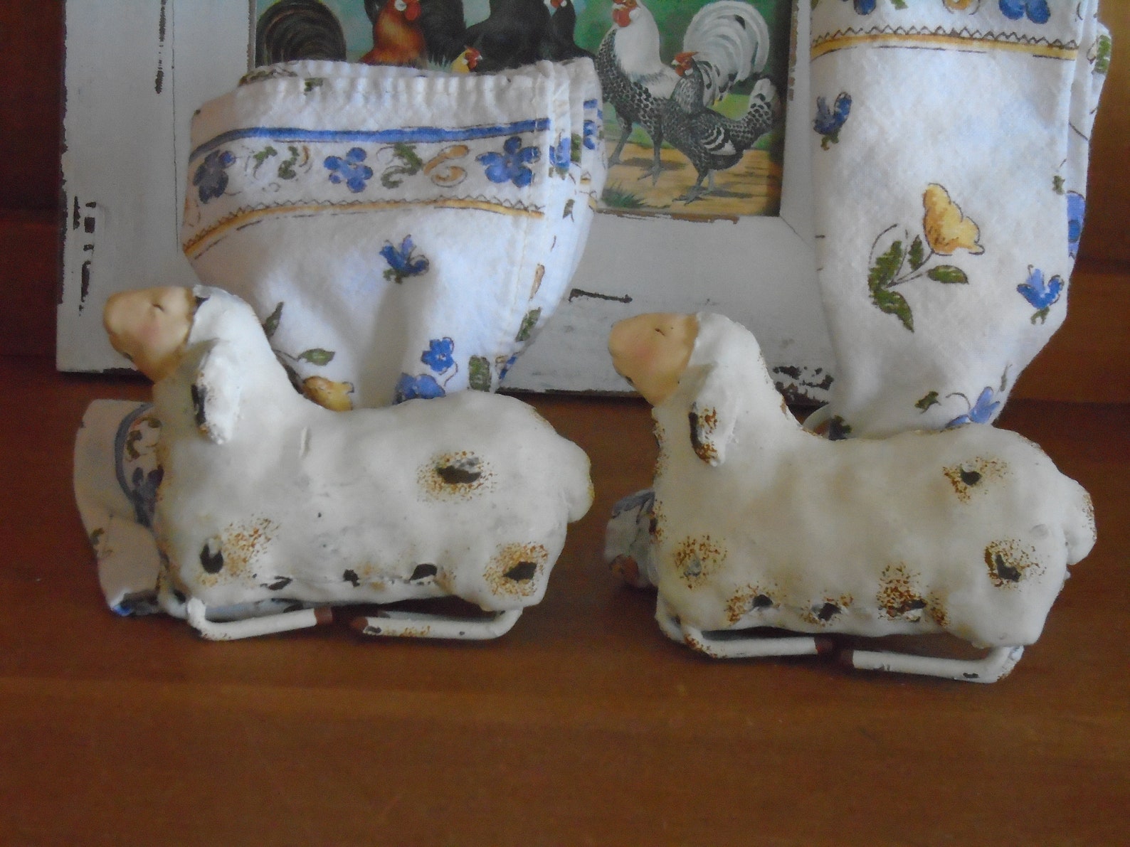 Lamb Napkin Rings Rustic Shabby Chic White Lambs. Metal Etsy