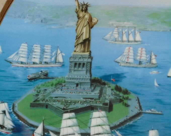 STATUE of LIBERTY PLATE . Armstrong's Art on Porcelain Rededication No