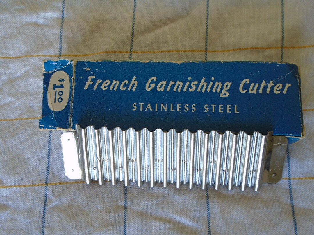 Vintage French Garnishing Cutter W/ Blue Box.5.25 X 1.5 In. Long, 1950s