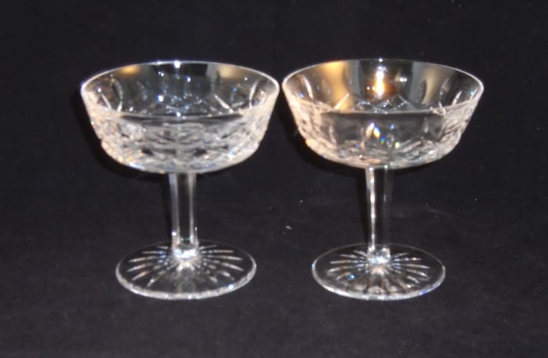 Set of Two Waterford Crystal Lismore pattern champagne coupes. Etsy