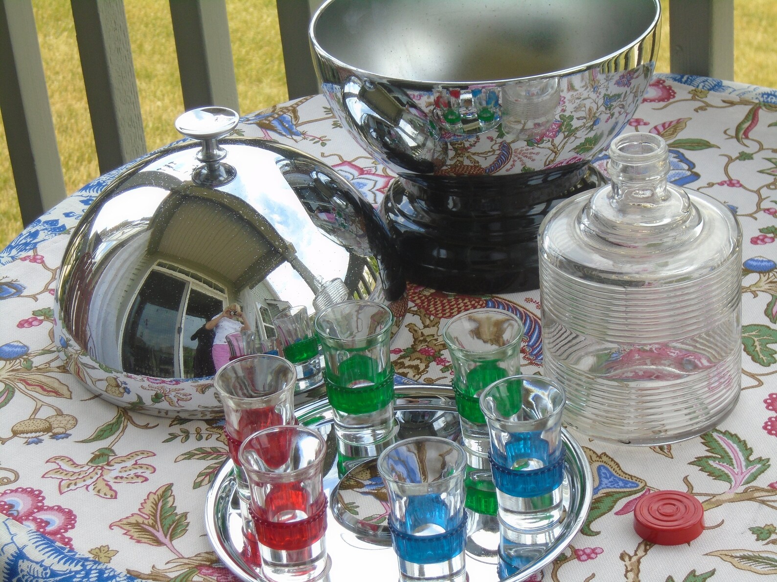 Chrome Bowling Ball Bar Set 1950s. Pump is Missing. Original Etsy