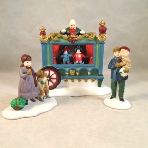 Dept 56, "the Old Puppeteer" Set of 3. Miniature Figures. 2 Separate ...