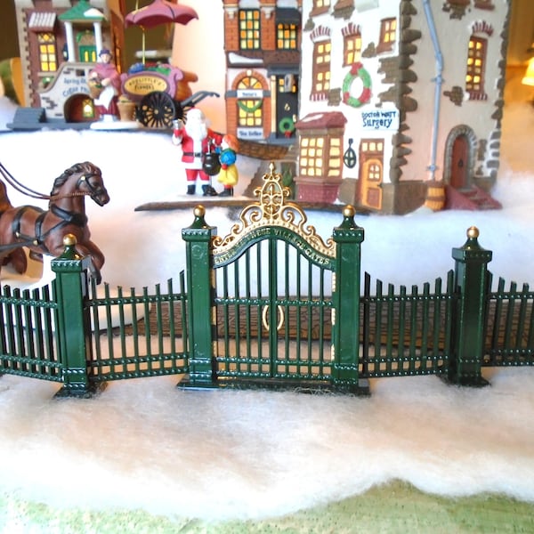 Village Wrought Iron Gate and Fence, a nine-piece set. Elegance and Charm. Department 56 Village.