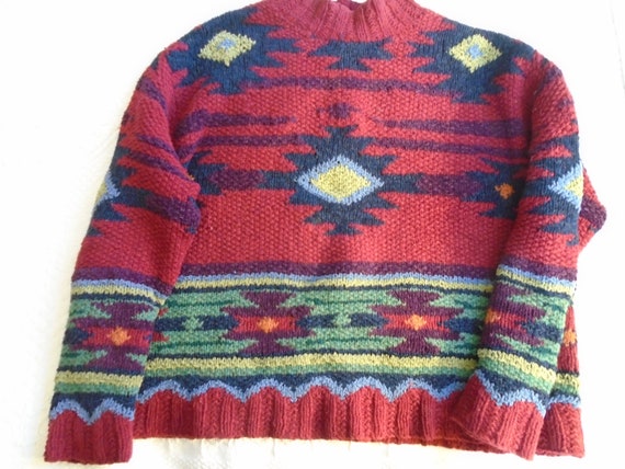 Sweater Aztec Western Design. Hand Knitted Western Chic | Etsy