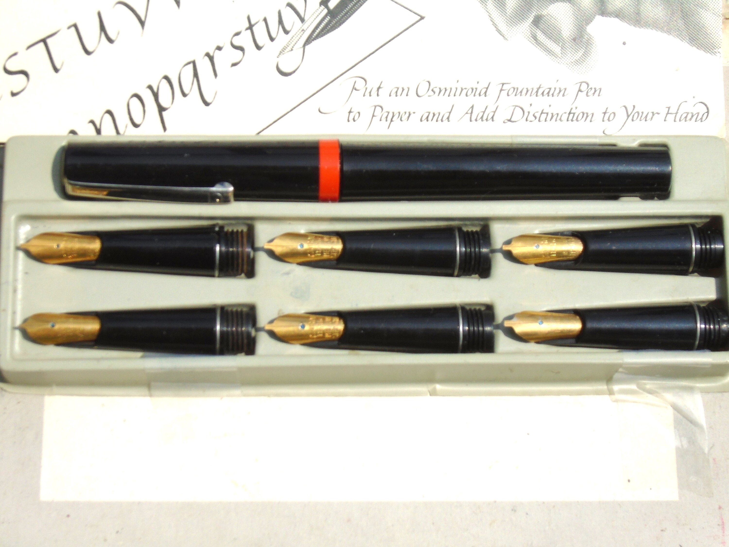 Vintage Osmiroid Master Calligraphy Set. Six 22k Gold