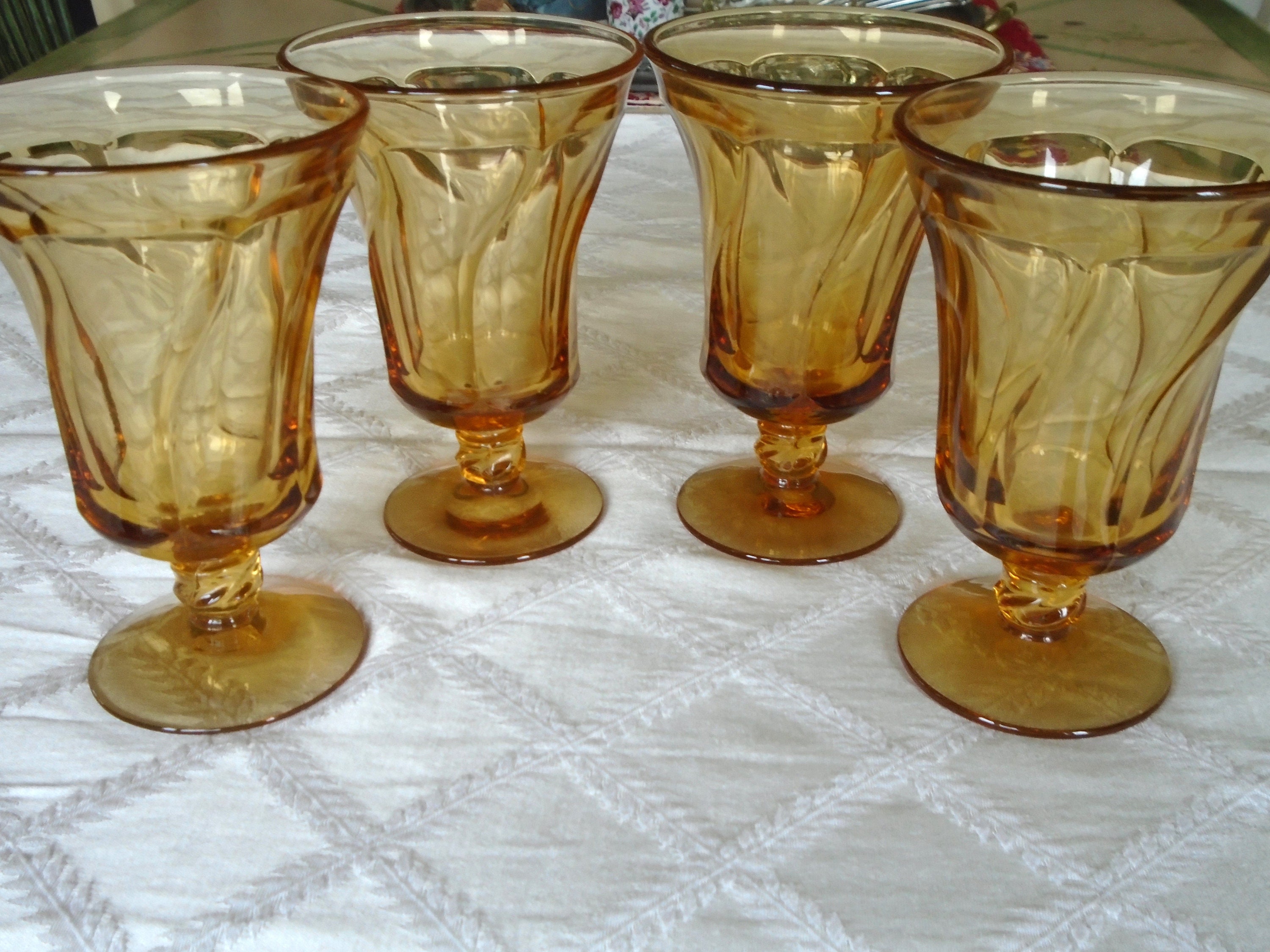 Fostoria Amber Swirl Glass Dessert Cups – Two Girls Treasure