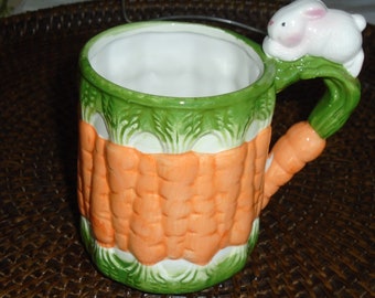 Carrot Bunny Mug w/ carrot inside bottom. Fill with your favorite candy, wrap in cellophane for grandchild. by Midwest Importers.