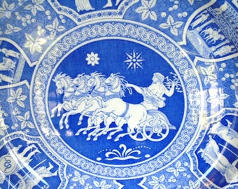 The Spode Blue Room Collection &#39;Greek&#39; Dinner Plate, 10.25&quot; Dia. Introduced in 1806-Underglazed Print Hand engraved Copper Plate, Traditions