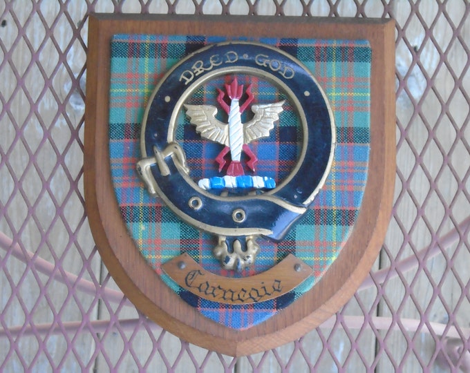 Carnegie Scottish Clan And Tartan Crest And Motto Wood Plaque The carnegie-scottish-clan-and-tartan-crest-and-motto-wood-plaque-the