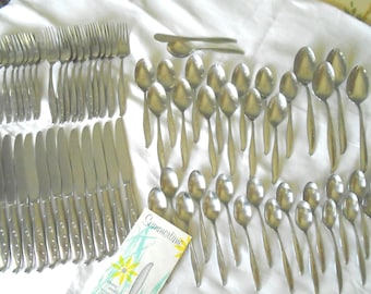 Reed & Barton, SUMMERTIME, 69 pc. flatware set. "Rebacraft" Stainless Silverware Replacements.