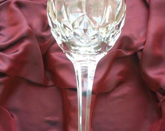 Waterford Wine Claret/ Water Goblet, One (1) Kildare Wine Glass Cut Base. 7 5/8&quot;. 6 Available. Silver Brilliance, Elegance. Collectors.