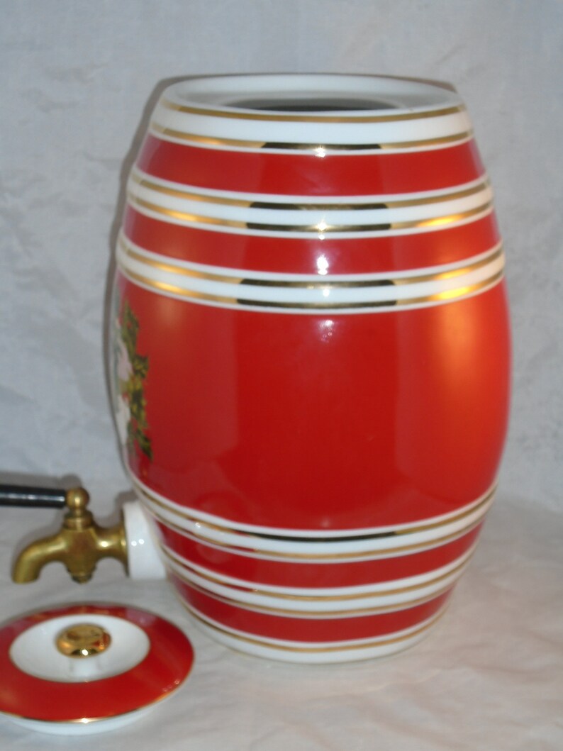 Ceramic & Brass Red CIDER Dispenser Victorian Christmas. Etsy