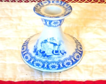 Spode IONIAN CANDLE STICK 3" Spode Blue Room Collection. Introduced 1851-Underglazed Print Hand engraved Copper Plate