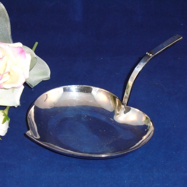 Leaf Tray/ Dish. Silverplated Long Curved Handle Candy Dish. Three Crowns Silversmiths