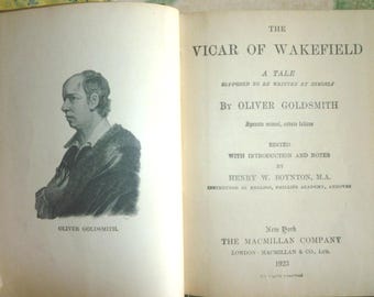 Vicar of Wakefield, 1923 Antique Book. Macmillan's Pocket Classics. Goldsmith's Vicar