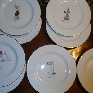 Merry Masterpieces, First Addition, Fine Porcelain. Holiday Plate 8" Whimsical Satire, Humorous Novelty Christmas Plates. Santa Klutz, Taxi.