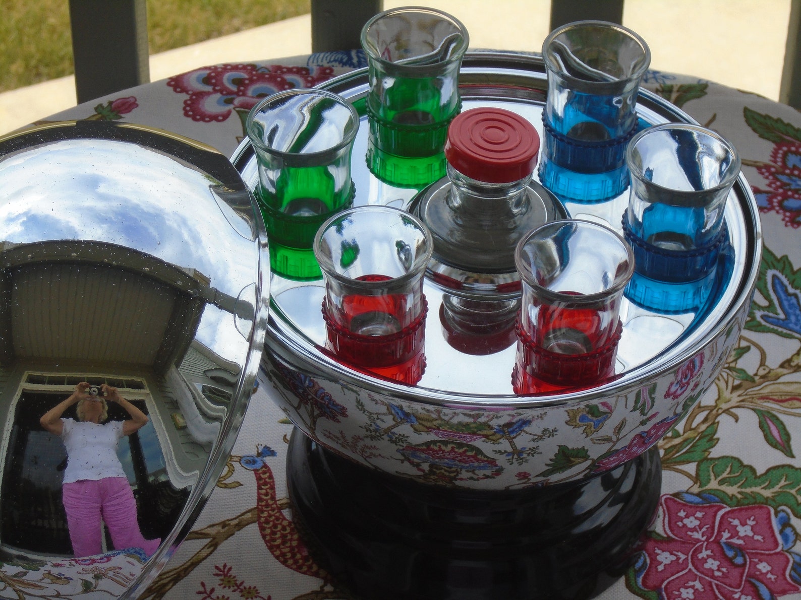 Chrome Bowling Ball Bar Set 1950s. Pump is Missing. Original Etsy