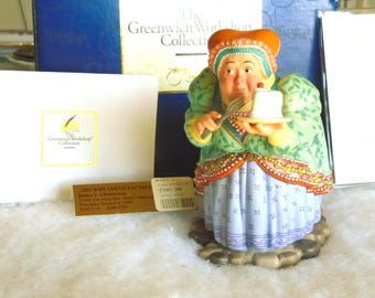 James Christensen Limited Edition Art Porcelain, Mrs. Sprat Could Eat No Lean, Figurine Nursery Rhyme