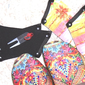 Onesole Women's Changeable Toppers Shoes Size 9. Three Snap-On tops, 2 w/ rhinestones. Colorful Palm Trees Sandal, Tibetan Tapestry Full Toe