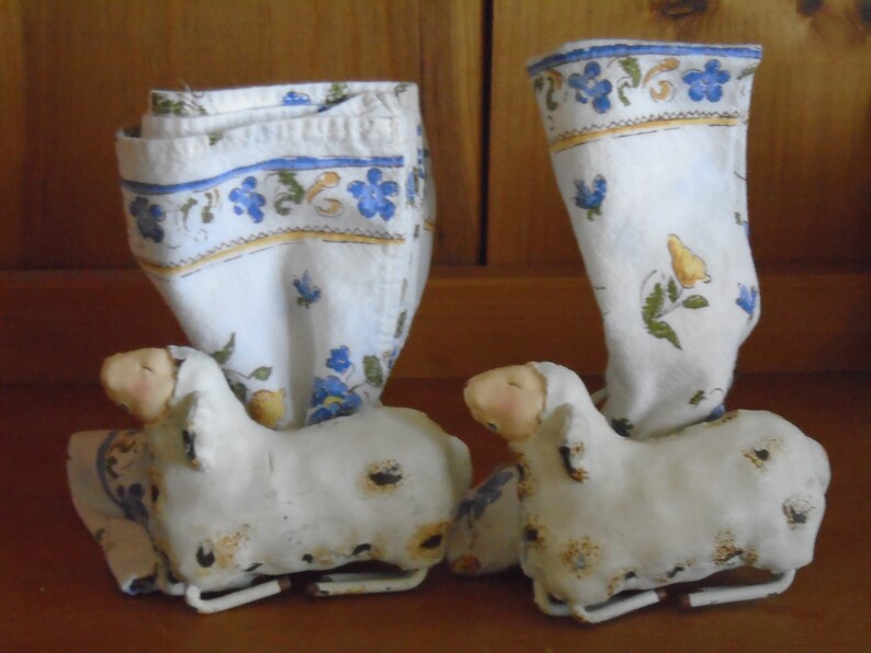 Lamb Napkin Rings Rustic Shabby Chic White Lambs. Metal Etsy