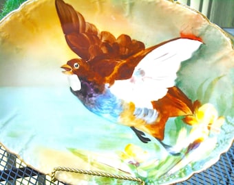 Limoges Gamebird Platter, Colors are Vibrant. Artist Signed, B&H. Serving Platter