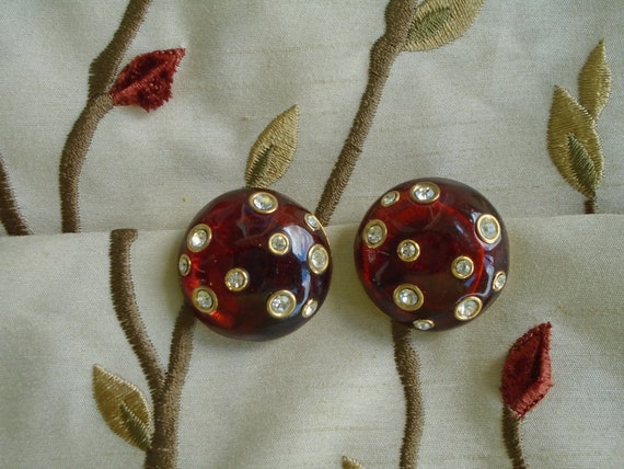 Fabulous Kenneth Lane70s Earrings. Amber Lucite Do