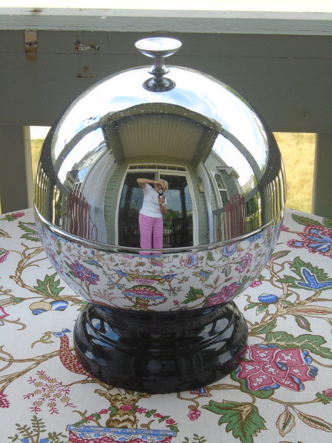 Chrome Bowling Ball Bar Set 1950s. Pump is Missing. Original Etsy