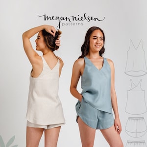 Sewing Pattern by Megan Nielsen Patterns - Reef - Camisole and Shorts Pattern