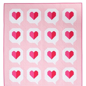 I Heart You Quilt Pattern by Pen and Paper Pattern and Then Came June- Paper Printed Quilt Pattern