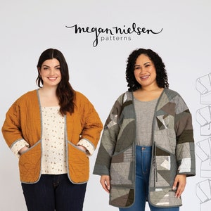 Sewing Pattern by Megan Nielsen Patterns - Megan Nielsen Pattern - Hovea in CURVE - Quilt Jacket/Coat/Sweater Pattern