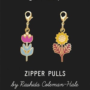 2-Pack Design Enamel Zipper Pulls - Rashida Coleman Hale - Ruby Star Society - Flowers