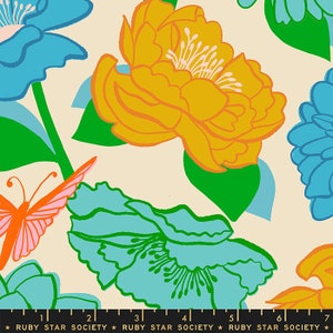 1/2 Yard - Flowerland Turquoise RS0067 11 - Flowerland Collection by Melody MillerFlowerland  - Ruby Star Society - Available Now