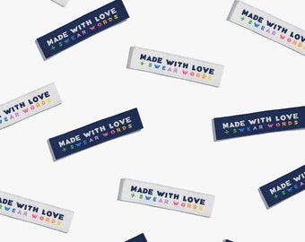 Made with Love and Swear Words Labels -   Woven Labels | Sew-in labels - Kylie and the Machine