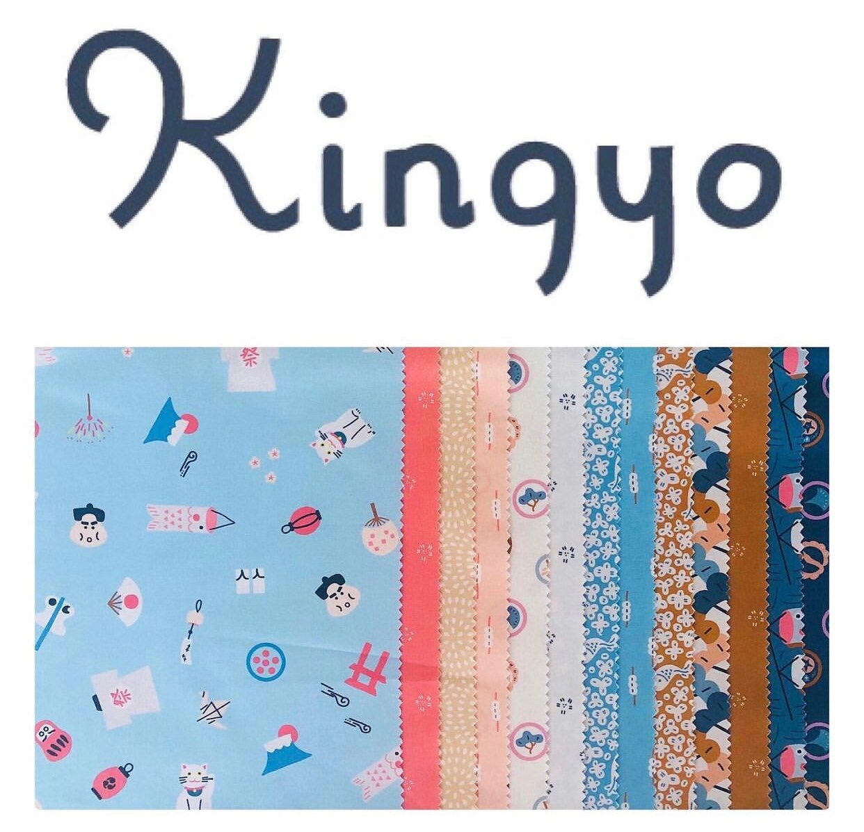 Kingyo 1/2 Yard Fabric Kamon Japanese Design in Cream by Etsy UK