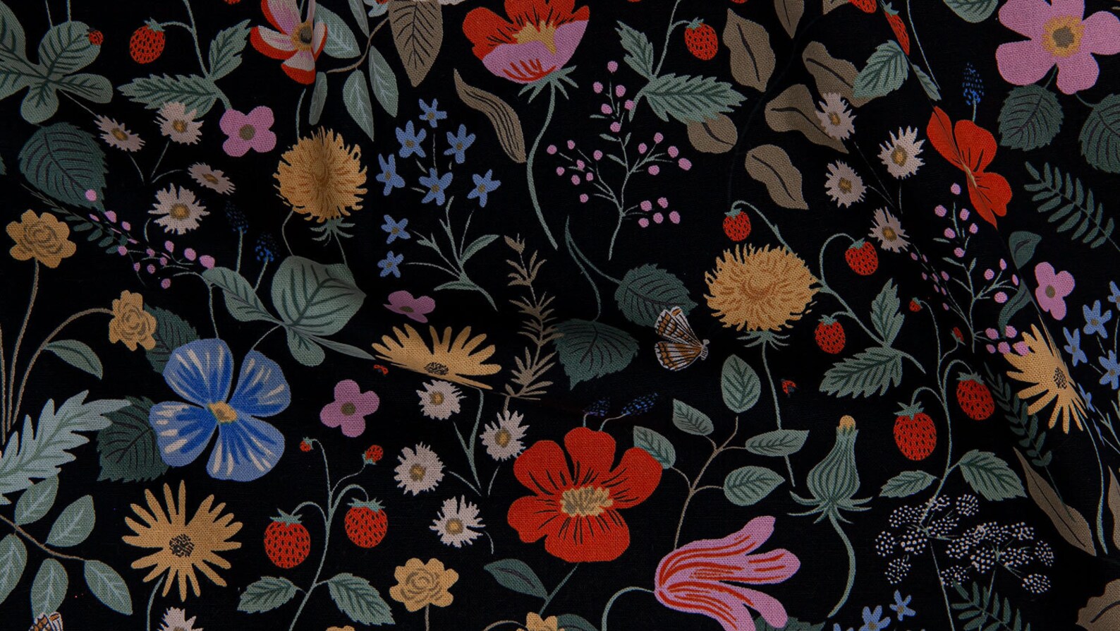 Rifle Paper Co CANVAS Fabric CANVAS 1/2 Yard Strawberry Etsy