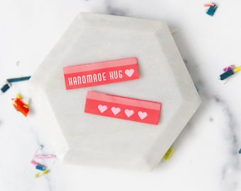 Handmade Hug - Pack of 8 Woven Sewing Labels by LollyTags