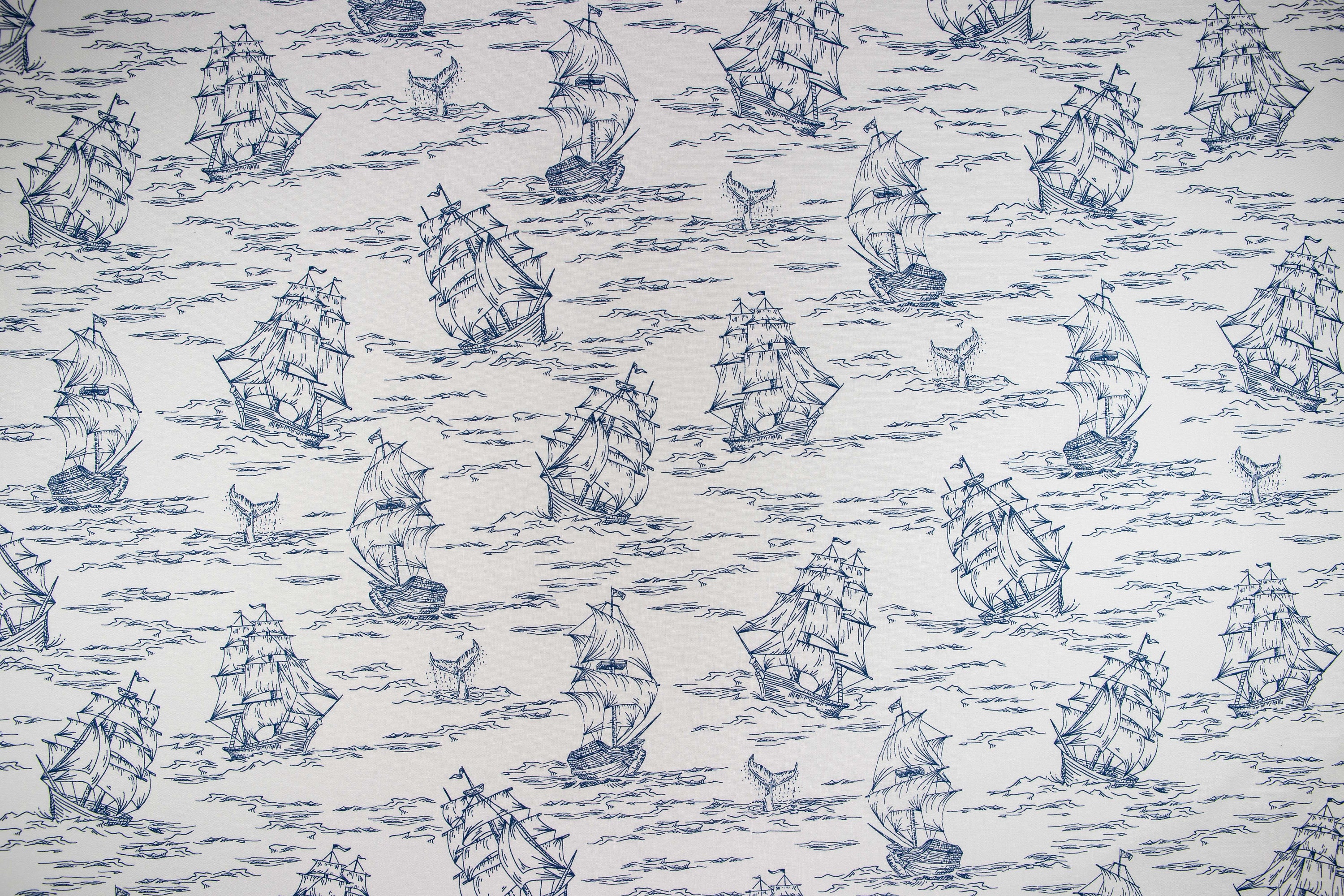 Smooth Seas- 1/2 Yard Fabric by the Yard- Voyage - Blue Fabric by
