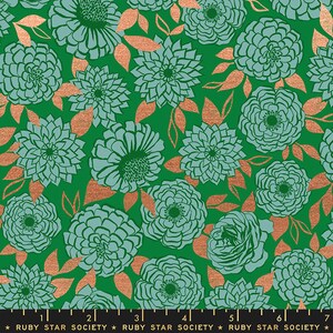 1/2 Yard - Stay Gold Metallic Evergreen RS0022 17M - Ruby Star Society- Melody Miller- Quilting Cotton